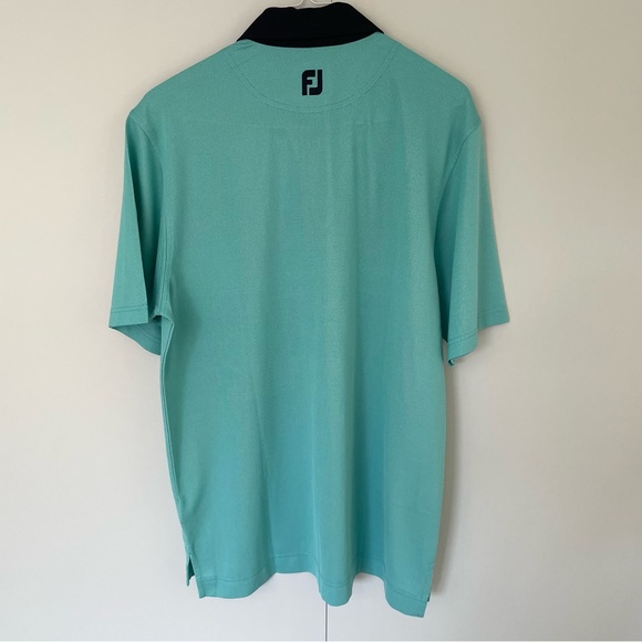 FOOTJOY Men’s 2017 PGA Championship Birdseye Jacquard Polo in Emerald / Navy - Picture 3 of 8